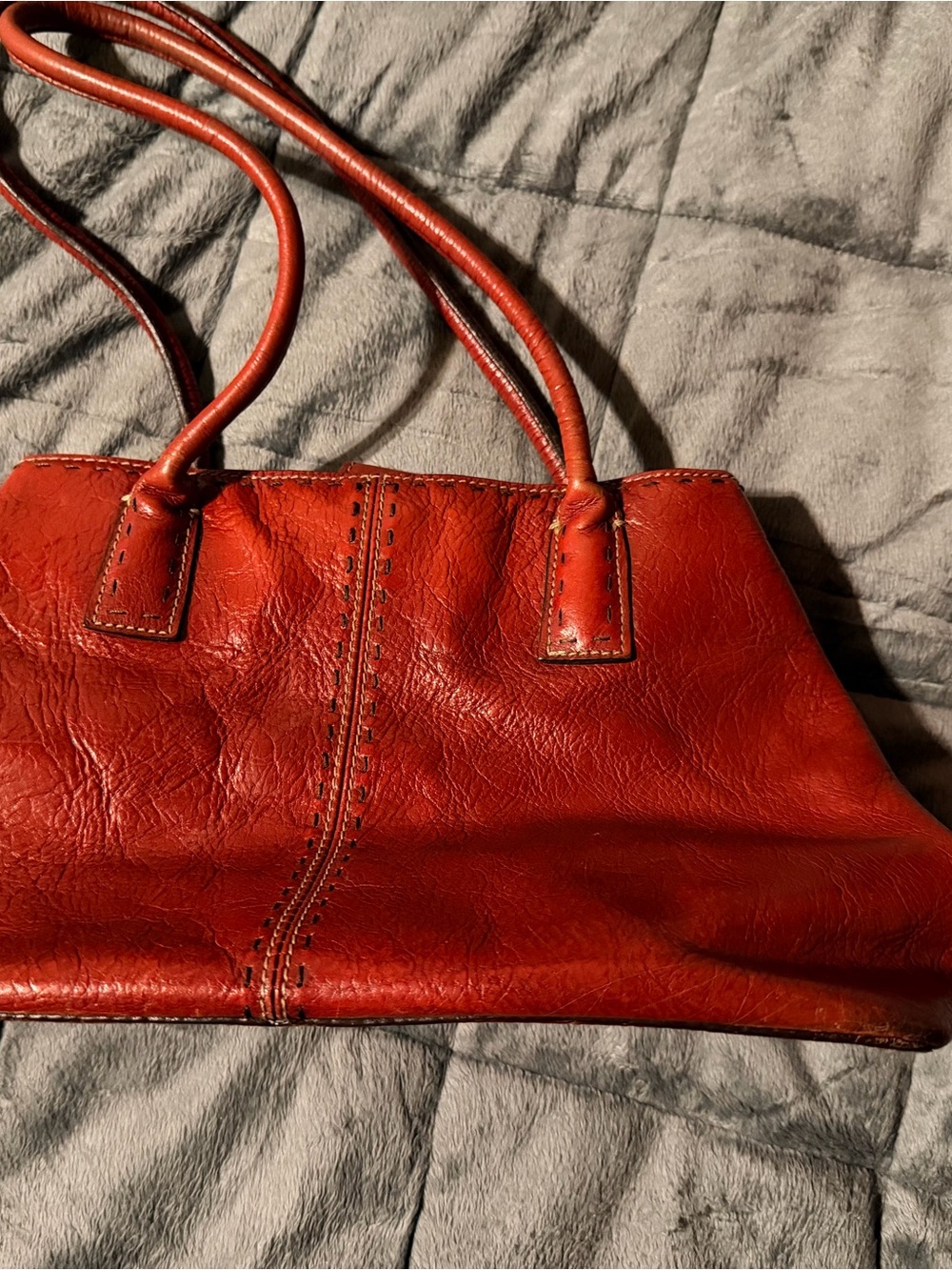 Fossil Red Leather Shoulder Bag